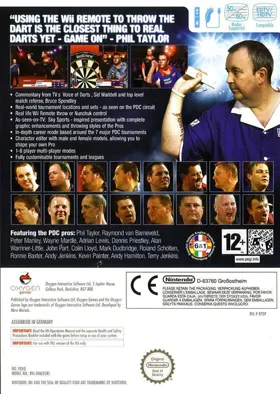 PDC World Championship Darts 2008 box cover back